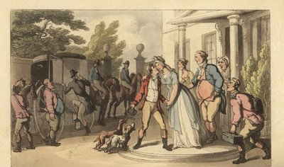 Young English gentleman leaving his family to go on the Grand Tour by Thomas Rowlandson