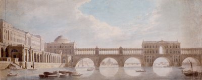 Proposed Design for a Bridge over the River Thames at Somerset House by Thomas Sandby