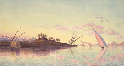 View on the Nile near Cairo, ca. 1855 by Thomas Seddon