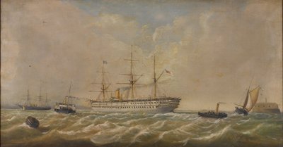 HM Troopship Euphrates Arriving in Spithead from Bombay by Thomas Sewell Robins