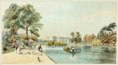 Buckingham Palace from St. James Park, plate eleven from Original Views of London as It Is by Thomas Shotter Boys