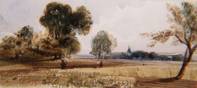 Figures on a Path Through a Cornfield by Thomas Shotter Boys