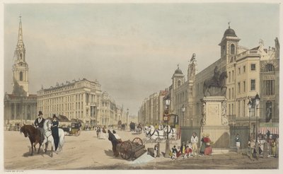 London As It Is: Entrance to the Strand, from Charing Cross by Thomas Shotter Boys