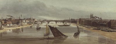 London Bridge from Southwark Bridge by Thomas Shotter Boys