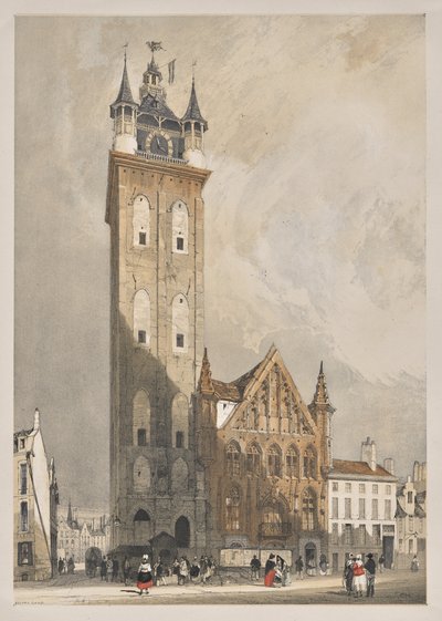Picturesque Architecture in Paris, Ghent, Antwerp, Rouen: Belfrey, Ghent, Belgium by Thomas Shotter Boys
