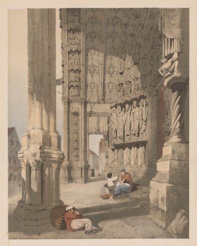 Picturesque Architecture in Paris, Ghent, Antwerp, Rouen, Etc.: South Porch of Chartres Cathedral by Thomas Shotter Boys