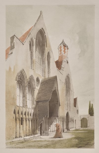 Picturesque Architecture in Paris, Ghent, Antwerp, Rouen: Hospice des Vieillards, Ghent, Belgium by Thomas Shotter Boys