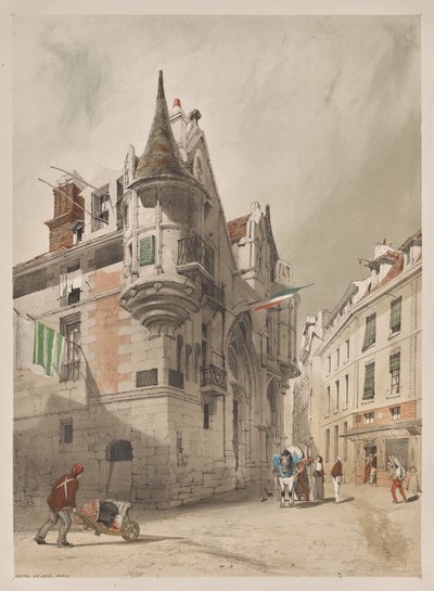 Picturesque Architecture in Paris, Ghent, Antwerp, Rouen: Hôtel de Sens, Paris by Thomas Shotter Boys