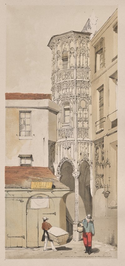 Picturesque Architecture in Paris, Ghent, Antwerp, Rouen: Hôtel de la Tremouille, Rue des Bourbonnois, Paris by Thomas Shotter Boys