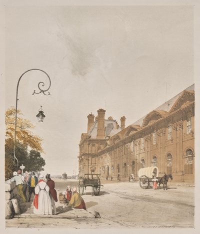 Picturesque Architecture in Paris, Ghent, Antwerp, Rouen: Pavillion de Flors, Tuileries, Paris by Thomas Shotter Boys