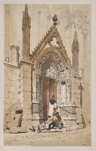 Picturesque Architecture in Paris, Ghent, Antwerp, Rouen: Porte Rouge, Notre Dame, Paris by Thomas Shotter Boys