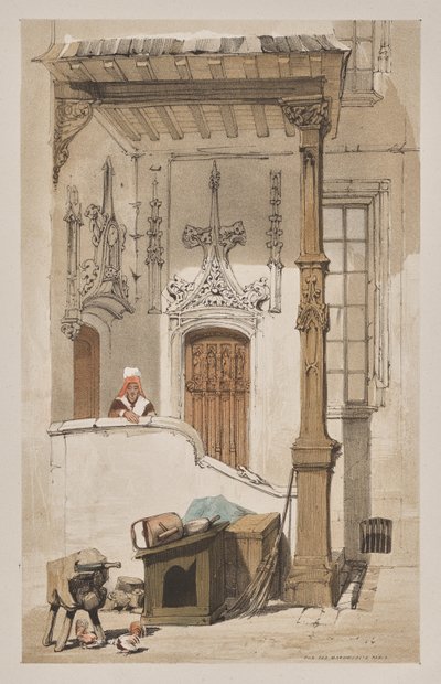 Picturesque Architecture in Paris, Ghent, Antwerp, Rouen: Rue des Marmousets, Paris by Thomas Shotter Boys
