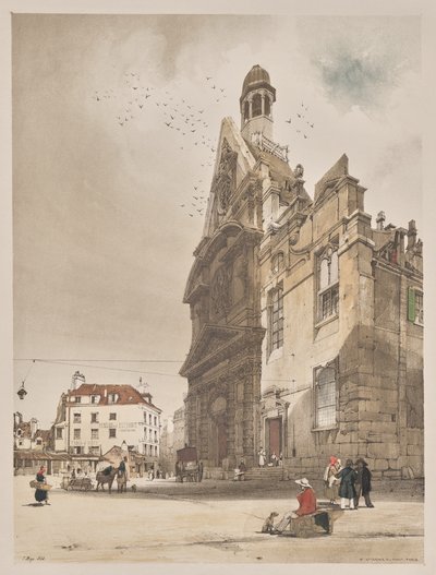 Picturesque Architecture in Paris, Ghent, Antwerp, Rouen: St. Etienne du Mont, Paris by Thomas Shotter Boys