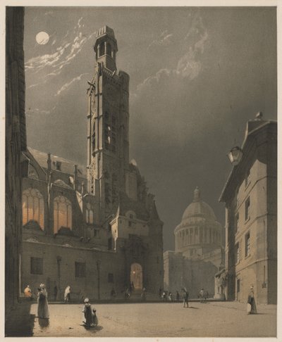 Picturesque Architecture in Paris, Ghent, Antwerp, Rouen: St. Etienne du Mont and the Pantheon, Paris by Thomas Shotter Boys