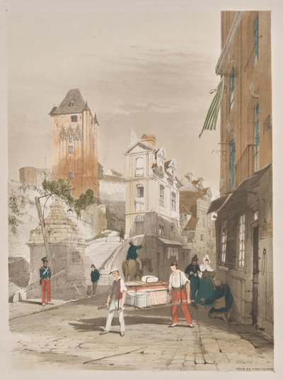 Picturesque Architecture in Paris, Ghent, Antwerp, Rouen: Tour de Remy, Dieppe, France by Thomas Shotter Boys