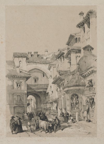Picturesque Sketches in Spain: Gate of the Vivarrambla, Granada by Thomas Shotter Boys