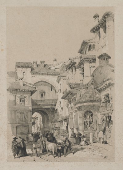Picturesque Sketches in Spain: Gate of the Vivarrambla, Granada by Thomas Shotter Boys