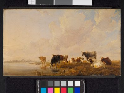 Cattle by a River by Thomas Sidney Cooper