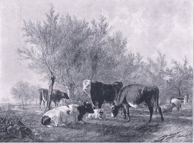Landscape with cattle, from The Magazine of Art 1893, Cassell and Company by Thomas Sidney Cooper