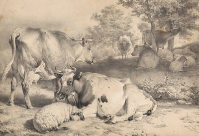 Sheep and Cattle by Thomas Sidney Cooper