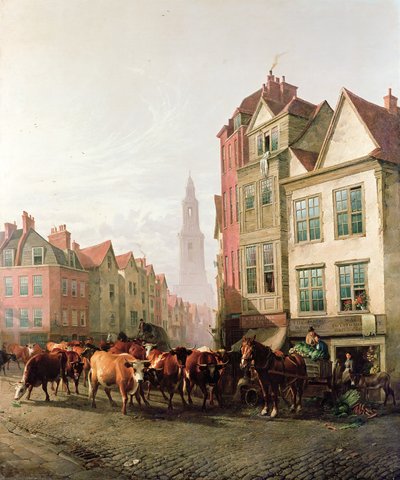 The Old Smithfield Market by Thomas Sidney Cooper