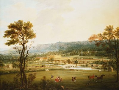 An Extensive View of Chatsworth, Derbyshire from the South-West by Thomas Smith of Derby