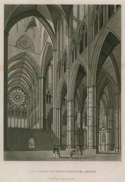 Transept of Westminster Abbey, London by Thomas Snr. Malton