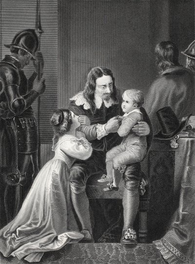 King Charles I of England bidding farewell to his children before his execution, engraved by A.H. Payne by Thomas Stothard