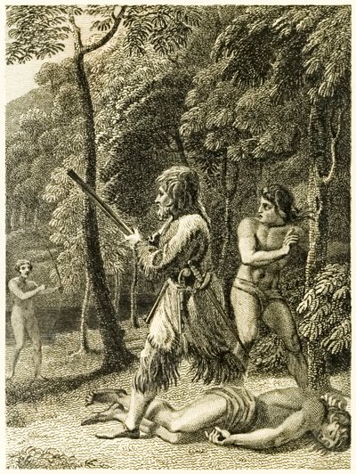 Robinson Crusoe First Sees and Rescues His Man Friday from The Life and Strange Surprising Adventures of Robinson Crusoe, or York, Mariner by Daniel Defoe by Thomas Stothard