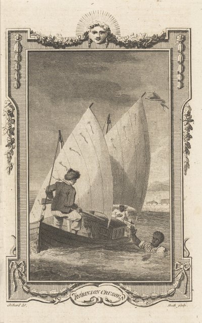 Robinson Crusoe, from the Novelists Magazine, pub. 1781 by Thomas Stothard