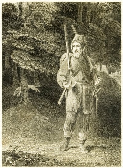 Robinson Crusoe Hunting from The Life and Strange Surprising Adventures of Robinson Crusoe, or York, Mariner by Daniel Defoe by Thomas Stothard