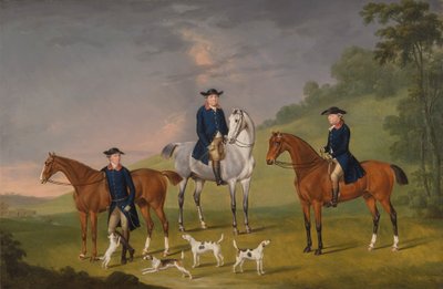 John Corbet, Sir Robert Leighton and John Kynaston with their Horses and Hounds by Thomas Stringer