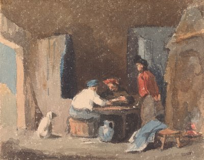 Figures at a Table Inside a Cottage by Thomas Sully