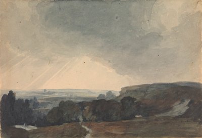 Landscape Scene From Hilltop, Looking into Sunlit Valley by Thomas Sully