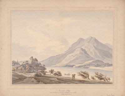 Mountain of Rigi and the Ancient Castle of Hapsbourg on the Lake of Lucerne by Thomas Sunderland