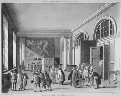 Interior of the Excise Office, Old Broad Street, City of London by Thomas Sutherland
