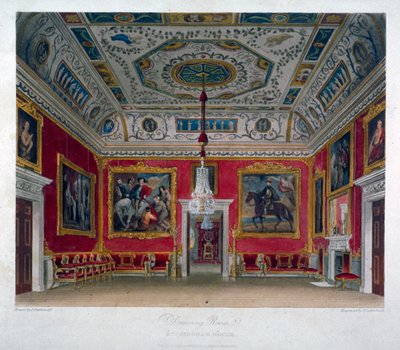 Interior view of the drawing room in Buckingham House, Westminster, London by Thomas Sutherland