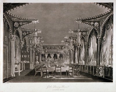 Interior View of the Gothic Dining Room in Carlton House, Westminster, London by Thomas Sutherland