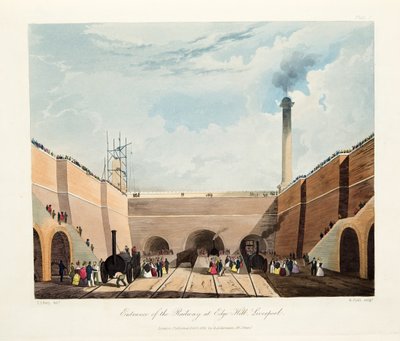 Entrance of the Railway at Edge Hill, Liverpool by Thomas Talbot Bury