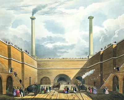 Entrance of the Railway at Edge Hill, Liverpool, plate 2 from 