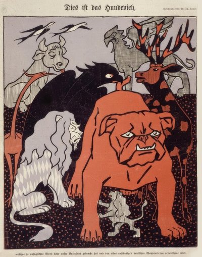 This is the Dog that Brought Unspeakable Misery to Our Fatherland and is Despised by All Decent German Heraldic Animals by Thomas Theodor Heine