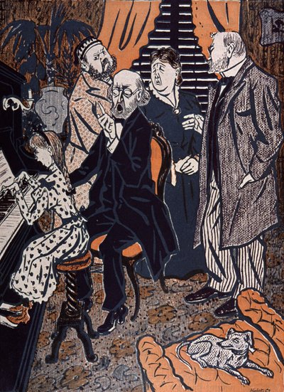 Family Concert at the piano in: Simplicissimus, Germany by Thomas Theodor Heine