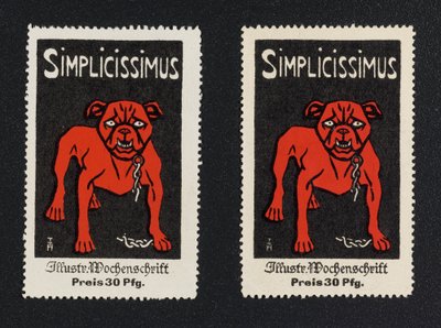 Advertising Stamp “Simplicissimus 30 Pfennig” by Thomas Theodor Heine