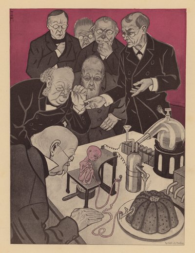 Scientist Creating a Human Being Chemically by Thomas Theodor Heine
