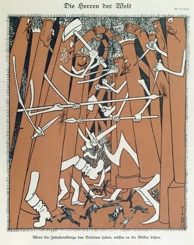The Masters of the World, cover of Simplicissimus magazine by Thomas Theodor Heine