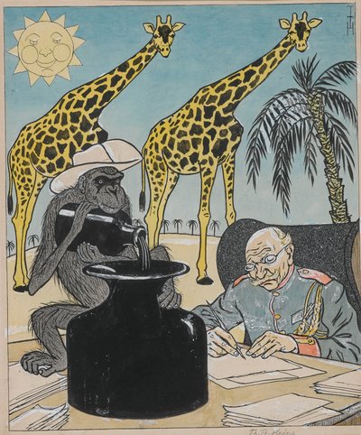 The colonies cannot flourish under the German government, because the ink dries..., 1903 by Thomas Theodor Heine