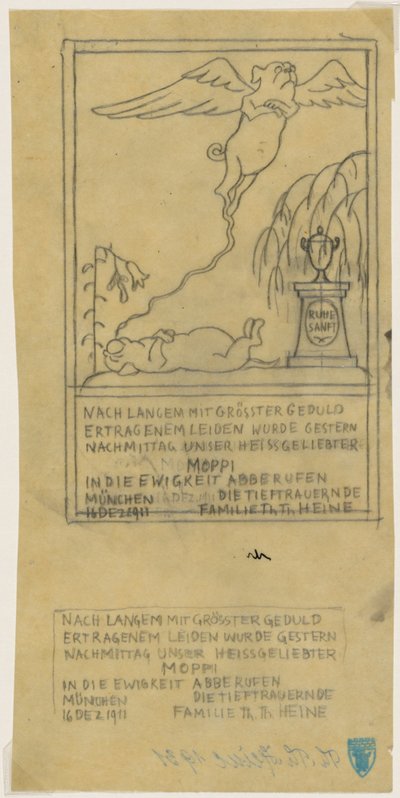 Obituary for a Pug by Thomas Theodor Heine