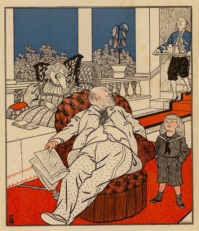 Young Boy Asking His Father What He Wants to Be When He Grows Up by Thomas Theodor Heine