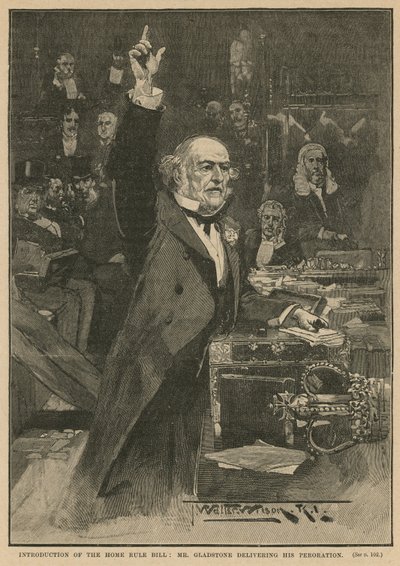 Introduction of the Home Rule Bill - Mr Gladstone delivering his peroration by Thomas Walter Wilson