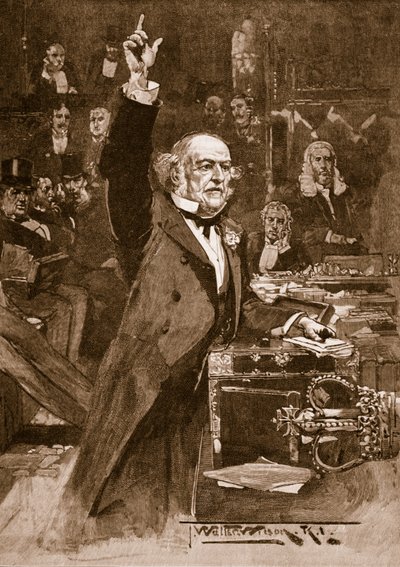 Introduction of the Home Rule Bill: Mr. Gladstone Delivering His Peroration, 1886 by Thomas Walter Wilson